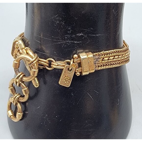 Ginger Snaps Poker Hand Bracelet Changeable Charm Multistrand Gold Tone 6.5-8" - Picture 11 of 13